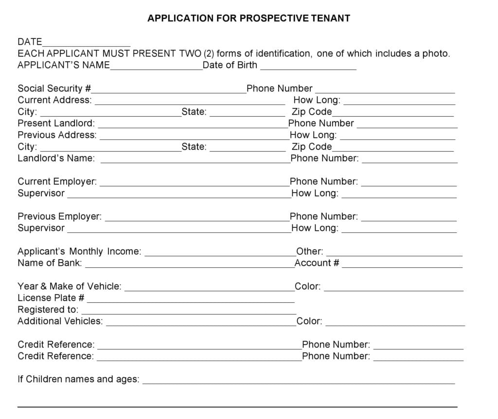 Nebraska Rental Application Form