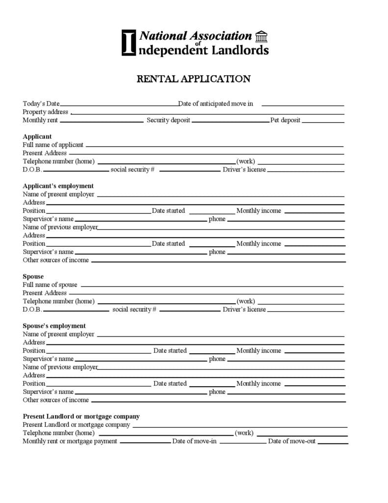Alaska Rental Application Template
